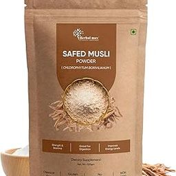 Herbal max Organic Safed Musli Root Powder - 100 gm | Ayurvedic Support for Vitality & Performance | Herbal Supplement | Strength & Stamina-24