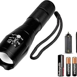 JAMUNESH Rechargeable Torch Flashlight, 5 Modes Ultra Bright Cree Led Torch Light Water Resistant High Power with Adjustable Focus & Recharging Kit for Emergency (Black)-26