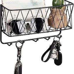 CentraLit Metal Wall Key holder for home decor stylish - Bathroom Shelf Organiser for Wall without drill - Mounted Bathroom O rganizer with Hooks - Key Hanger for Wall-17