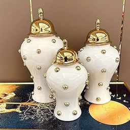 Porcelain Ginger Jar Table Centerpiece for Shelf Living Room Home Decoration S-image-68