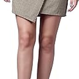 Casual Mini Checks Print Wrap-Up Skirt for Women | Wrap-Up Ruffle Skirt Short for Women with Waist Belt| Ruffle Skirts for Women-image-56