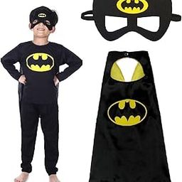 RADIANT FASHION WORLD Kids Batman Costume with Cape and Face Mask - Superhero Dress Up for Boys and Girls-15