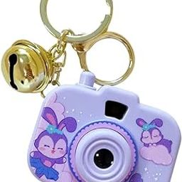 Cute Camera Keychain, Purple with Penguin Design, Decorative Mini Camera Charm-picture-44