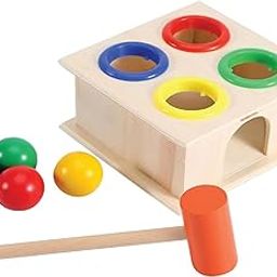 Kids Kindly Wooden Hammer Toys for Kids - Age 3 Hammer Ball Toys for Kids Pound Square Wooden Game for Boys & Girls Ball Drop Learning & Educational Gift Colors Game for Teaching Object Permanence Box-1