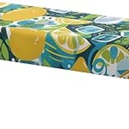 Batyqompu Bench Cover Removable Anti-Dust Elastic Rectangle Bench Seat Protector Cover for Living Room, Bedroom, Kitchen, Dining Room, Lemon Ice Cube Leaf-image-21