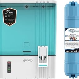 Noir Aqua Grid B12 Alkaline 8 Stage 10 Ltrs RO + UV + UF + TDS Control + Pre Filter & Accessories, Premium RO Water Purifier Filter For Home and office, Fully Automatic, Green,10 Ltrs-picture-13