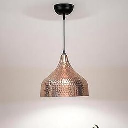 GreyWings Wide Dome Copper Finish Pendant Hanging Light, Aluminium Build, E27 Holder, Hand-Hammered, Bulb Not Included, Pack of 1-image-98