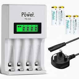 4pcs AA 1.2V 2800mAh High Capacity Rechargeable Batteries and TC-Q4 AAA AA Four Slot Independent Intelligent Quick LCD Charger for Ni-MH/Ni-CD Rechargeable Batteries with 2pin Cable-picture-19