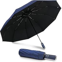 SKYTONE Portable Travel Umbrellas - Umbrellas for Rain Windproof, Strong Compact & Easy Auto Open/Close for Single Use Umbrella for Wind and Rain, Perfect Car Umbrella for Men & Women (Dark Blue)-image-53