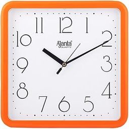 Ajanta Plastic Wall Clock (22 x 22 cm, Orange)-11