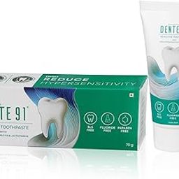 Dente91 Sensitive Toothpaste, Reduces Hypersensitivity, Strengthens Enamel, Repairs Cavities, Remineralizes Teeth, SLS Free, Fluoride Free, Paraben Free, Pack of 1, 70gm-16