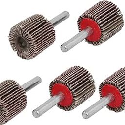 Generic 25mm Dia 80 Grit Cylindrical Head Emery Cloth Abrasive Flap Wheel Brown 5pcs-14
