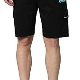 Men 5 Pocket Loose fit Black Blue Shorts-image-2