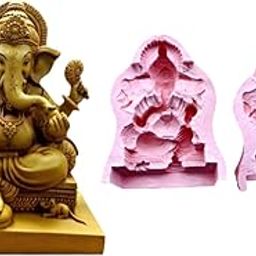 Claysphere Nadaprathishta Ganesha Silicone 3D Mould (Big) for Clay Ganesha Idol Making/Ecofriendly & Easy to Make/Art & Craft Mold-30