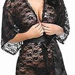 CLOXY Women's Babydoll Sleepwear Lingerie Night Dress for Women Nightwear Honeymoon Ladies Dresses-image-10