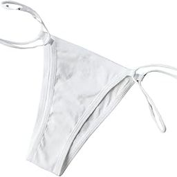 D’Spencer Women’s Lace Tie-Up Bikini Panty Sexy Low Rise, Sheer Floral Lace, Adjustable Side Straps (Pack of 1-picture-0