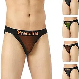 frenchie Envy Air Mesh Semi Sheer Briefs for Men | Low Waist Briefs for Men | Semi Transparent G-String Briefs for Men-picture-2