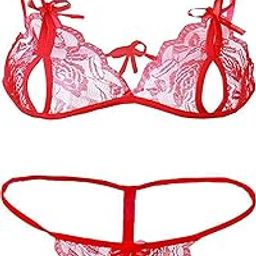 Women's Net Non Padded Non-Wired Solid Lingerie Set (Neel003_Red_32)-21