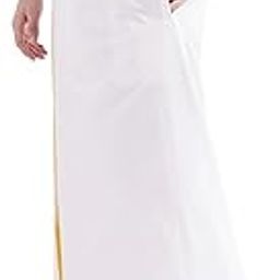 Men's Cotton Welcro Dhoti/Jari Border Pocket Vesti/Adjustable for all size (28"-44")-image-93