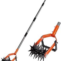 Fieldstar Rotary Cultivator Tool, Adjustable Garden Hand Tiller with Stainless Steel Pole, 2-in-1 Garden Weeder and Crumbler Soil Cultivator Tool for Soil Mixing (with 4 feet Handle 120cm)-4