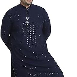 Radiant Elegance (Since 1958) Plus Men's Sequinned Kurta for Holi & Eid-image-2