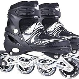 PIPBO Adjustable Inline Roller Skates for Kids, Teens and Unisex Adults, Unisex Outdoor Skating Shoes Featuring Wheels for Skating Beginners-picture-9