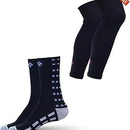 Cotton Grip Calf Length Football Socks for Men & Women, (Buy socks, get a free leg sleeve!)-image-44