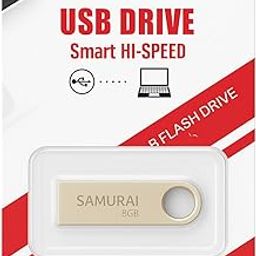 Samurai 8GB Metal USB Flash Drive, Portable Keyring Design, Silver Aluminium-22