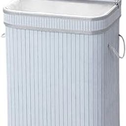 Bnf® Bamboo Laundry Basket Portable Storage Basket Bins for Bathroom Dorm College Gray|Home & Garden|Household Supplies & Cleaning|Laundry Supplies|Hampers-image-93