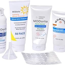 MODorlia 4 -piece hidden container, makeup supplies empty bottle combination set. (Blue)-image-79