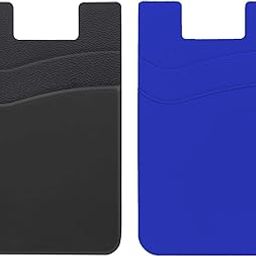 Mizi (2Pack Silicone Adhesive Double Pocket Phone Wallet, Card Holder for Back of Phone Stick on Phone Cases for iPhone/Android/Samsung Galaxy - Black/Blue-image-54