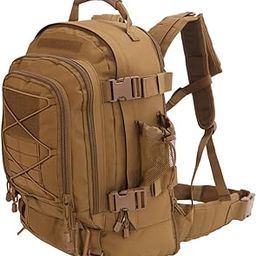 Expandable 40-64L Military Tactical Backpack 3 Day Bag Hiking Gym Sport Camping, Tan, Custom-image-26
