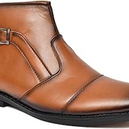 Men's Leather Ankle Boots | Stylish Slip-On Formal & Casual Footwear | Synthetic Leather Shoes with Cushioned Insole & Durable Sole for Office or Weekend Use-image-47