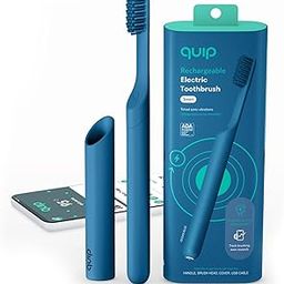 Quip Rechargeable Electric Toothbrush - Sonic Toothbrush with Magnetic Charging Cable, Quadrant Timer & Travel Case - ADA Electric Toothbrush for Adults - Travel Toothbrush - Ocean Blue, Plastic-image-53