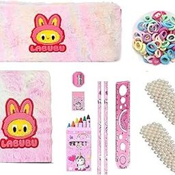 Krisus Stylish Labub Diary and Pencil Case with Fancy Pen Pencil – Trendy School Stationery Combo for Kids, Perfect as Birthday Return Gifts, Party Favors, Rakhi Gifts for Girls & Boys (Style 1)-image-83