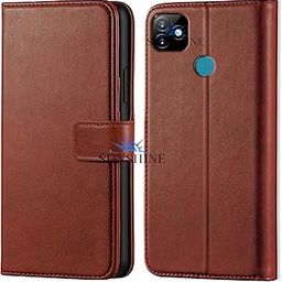 Leather Vintage Shock Proof Flip Case Back Cover for Itel- Vision 1 Sport (Flexible | Leather Finish | Card Pockets Wallet & Stand |Brown)-image-45