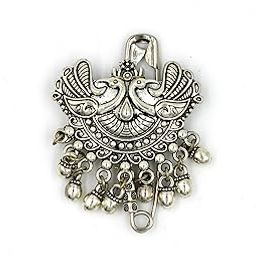 Silver Plated Saree Pin Oxidised Safety pin Fancy Women Dupatta Hijab Chunri Safety Pin s11 (Style 6)-15