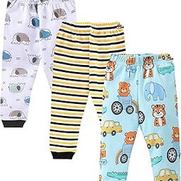 Baby Soft Cotton Pajama Track Pants Printed for Baby Boys & Baby Girls (Regular Loose Fit) (Set of 3)-image-19