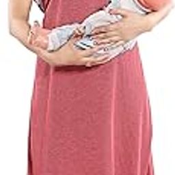 Women's Polyester Blend Dungaree Knee Length Nighty Pre and Post Pregnancy-image-84