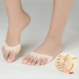 KOIME Honeycomb Fabric Forefoot Pads, Comfortable Non-Slip Corrective Toe Socks Pad, Ball of Foot Cushions Invisible Socks Pads for Women and Men Reusable Forefoot Pads (1 Pair)2024-10
