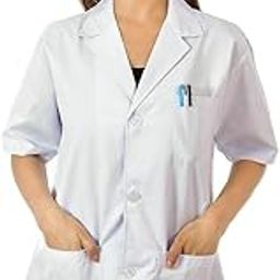 Professional Lab Coat for Women, Doctor Apron, Student Coat, Medical Coat With Three Pockets (White)-picture-40