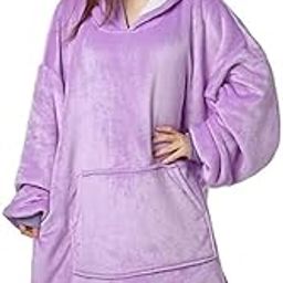 Oversized Wearable Blanket Hoodie Ultra Plush Fleece with Soft Sherpa Reversible Warm Sherpa Fleece Blanket Sweatshirt,Super Soft Throw for Girls Adults Men Boys Big Pocket-image-95
