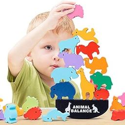 Tokid Toys Wooden Balancing Acrobats – 16-Piece Stacking Game for Kids | Montessori STEM Toy for Motor Skills, Logic, and Focus | Colorful & Safe Wooden Learning Toy (Age 3+) (Animal)-image-97