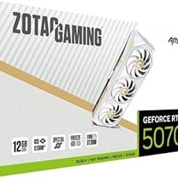 ZOTAC Gaming GeForce RTX 5070 AMP Graphics Card - White Edition | 12 GB | DLSS 4 | GDDR7 | 192 bit | IceStorm 2.0 Advanced Cooling | Triple Fan | SFF Ready | Spectra RGB | ZT-B50700FQ-10P-32