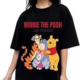 Poo Graphic Oversized Graphic T-Shirt for Women ? Cute Bear Print Navy Blue Tee ? Funny & Sassy Casual Cotton T-Shirt-image-89