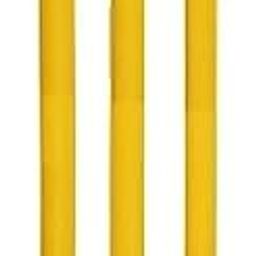 EmmEmm Kids Plastic Yellow Cricket Stumps Set with 3 Wickets, 1 Base and Bails-12