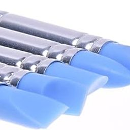 AMINIT Rubber Tip Paint Brushes for Sculpture, Pottery, Color Shaping, Blending, Drawing, Modeling and Remove Fingerprints (Set of 5, Brown)-image-2