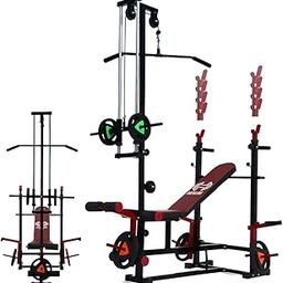 SAFELINE FITNESS 20-in-1 Heavy Duty Home Gym Workout Bench with Bench Press, Lat Pulldown & Leg Extension for Full Body Muscle Building, Strength Training & Weightlifting-image-5