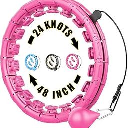 Weighted Hula Fit Hoop, Fithoop, 2022 Newly Hula Hoop 2 in 1 Abdomen Fitness Massage, 24 Knots Great for Adults and Beginners Weight Loss and Exercise-image-56