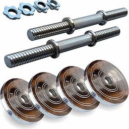 LEEWAY Steel Weight Plates Dumbbell Set 40 Kg; Home Gym Dumbbell Combo; Chrome Plated Steel Weight; Chrome Gym/Home Weight| Steel Dumbbell Equipment| Steel Plate Adjustable Dumbbells(Alloy Steel;Iron)-32